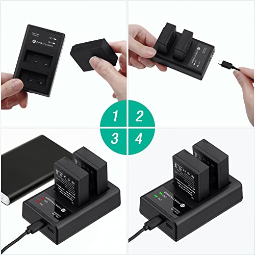 FirstPower NP-W126 NP-W126S Battery (2-Pack) and USB Dual Charger for Fujifilm X100V, X100F, X-A5, X-A10, X-E4, X-Pro2, X-Pro3, X-T1, X-T2, X-T3, X-T10, X-T20, X-T30, X-T30 II, X-T100, X-T200 FinePix