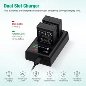 FirstPower NP-W126 NP-W126S Battery (2-Pack) and USB Dual Charger for Fujifilm X100V, X100F, X-A5, X-A10, X-E4, X-Pro2, X-Pro3, X-T1, X-T2, X-T3, X-T10, X-T20, X-T30, X-T30 II, X-T100, X-T200 FinePix