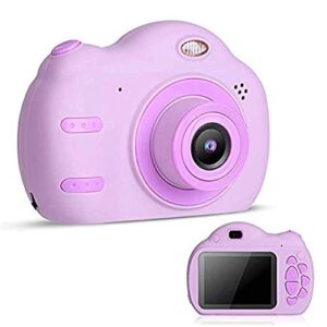 lkyboa photo camera cartoon child camera -kids camera, kids digital camera screen selfie video camera with cartoon silicone case (color : purple)