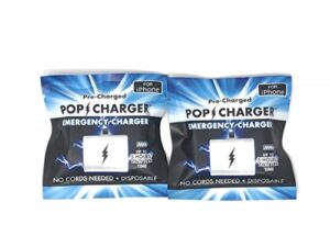 2 pack i phone pop charger pre-charged disposable emergency charger