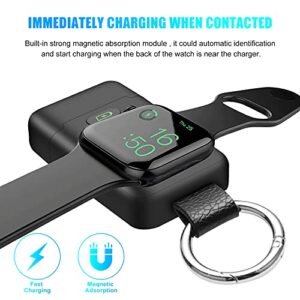 Portable Wireless Charger for Apple Watch,HUOTO【Upgraded Version】 iWatch Charger 1400mAh Smart Keychain Power Bank,Portable Magnetic iWatch Charger for Apple Watch Series 8/UItra/7/6/SE/5/4/3/2/1