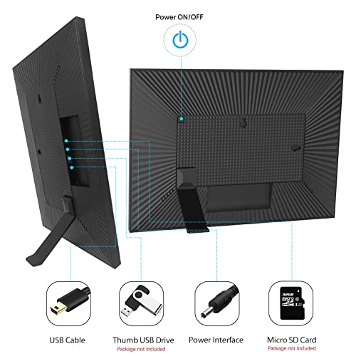13.5 Inch WiFi Digital Photo Frame 3K IPS LCD Touch Screen, Dual-WiFi Share Photos & Videos Via App or Email, 32GB Storage, Support USB Drive/Mirco SD Card Extend Storage, Light Sensor, Auto-Rotate