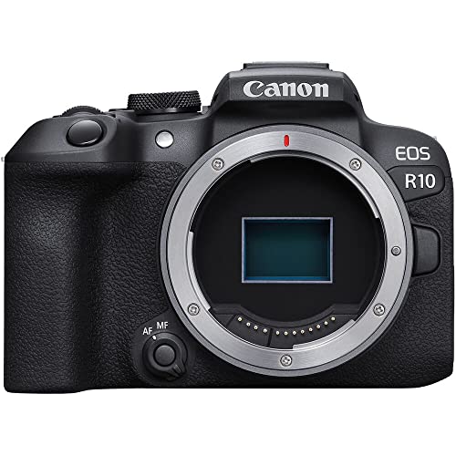 Canon EOS R10 Mirrorless Camera (5331C002) + 4K Monitor + Rode VideoMic + Sony 64GB Tough SD Card + Bag + Charger + 3 x LPE17 Battery + Card Reader + LED Light + Corel Photo Software + More (Renewed)