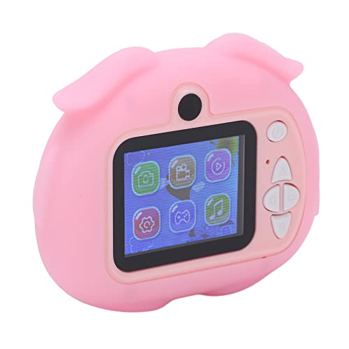 Jiawu Mini Camera for Kids, Cartoon Shape Built in 400mAh Battery Kids Camera 16 Filters for Girls for Camping(Pink)