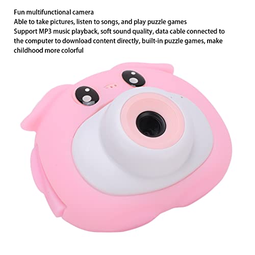 Jiawu Mini Camera for Kids, Cartoon Shape Built in 400mAh Battery Kids Camera 16 Filters for Girls for Camping(Pink)