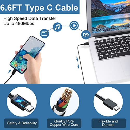 45W Samsung USB-C Super Fast Charging Type C Wall Charger for Samsung Galaxy S23 Ultra/S23/S23+/S22 Ultra/S22/S21/S20/Note 10/20, PPS Android Charger Block with 6.6FT Cable