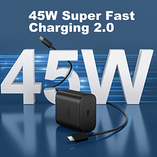 45W Samsung USB-C Super Fast Charging Type C Wall Charger for Samsung Galaxy S23 Ultra/S23/S23+/S22 Ultra/S22/S21/S20/Note 10/20, PPS Android Charger Block with 6.6FT Cable