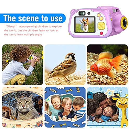 LKYBOA Child Camera - Children Digital Cameras 2 Inch HD Toddler Video Recorder Shockproof Selfie Kid Action Camera Birthday Toy Blue (Color : Pink)