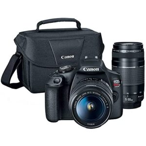 Canon 2727C021 EOS Rebel T7 DSLR Camera with EF18-55mm + EF 75-300mm Double Zoom Kit Bundle with 3 YR CPS Enhanced Protection Pack