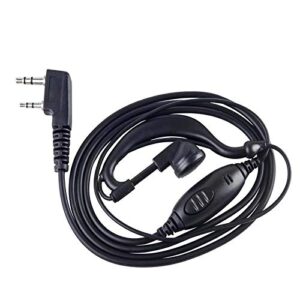 samcom walkie talkie earpiece with mic g shape 2 pin headset soft ear hook earpiece headset 3.5mm plug ear hook listen only two way radios