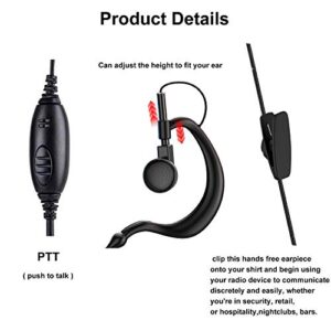 SAMCOM Walkie Talkie Earpiece with Mic G Shape 2 Pin Headset Soft Ear Hook Earpiece Headset 3.5mm Plug Ear Hook Listen Only Two Way Radios