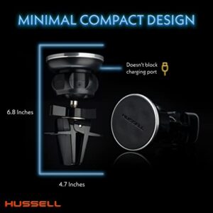 HUSSELL Mongoora Air Vent Car Phone Mount Holder - Magnetic Cell Phone Car Mount Universal for Any Smartphone, iPhone, Android - Rotating Car Phone Holder - Stocking Stuffers, White Elephant Gift