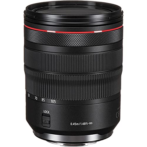 Canon RF 24-105mm f/4L is USM Lens (2963C002) + Filter Kit + Backpack + 64GB Card + Card Reader + Flex Tripod + Memory Wallet + Cap Keeper + Cleaning Kit + Hand Strap + More (Renewed)