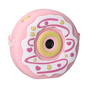 ciciglow kids camera, portable mini pink round camera for children 2.4 inch 4000w ips selfie video kid’s toy camera for birthday gifts, waterproof shockproof shell camera
