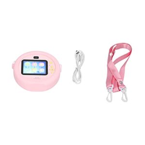 ciciglow Kids Camera, Portable Mini Pink Round Camera for Children 2.4 Inch 4000W IPS Selfie Video Kid's Toy Camera for Birthday Gifts, Waterproof Shockproof Shell Camera