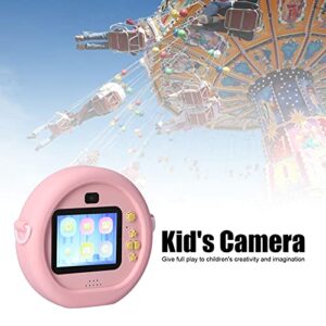 ciciglow Kids Camera, Portable Mini Pink Round Camera for Children 2.4 Inch 4000W IPS Selfie Video Kid's Toy Camera for Birthday Gifts, Waterproof Shockproof Shell Camera