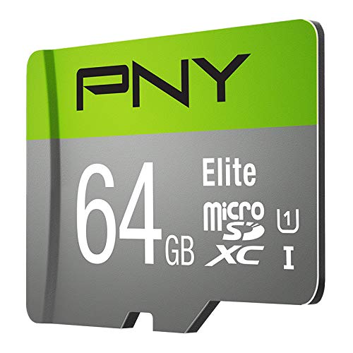 PNY 64GB Elite Class 10 U1 microSDXC Flash Memory Card - 100MB/s, Class 10, U1, Full HD, UHS-I, Micro SD