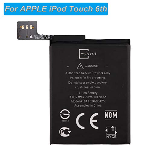 New Replacement Battery A1641 A1574 Compatible with Apple iPod Touch 6 6th Gen 1043mAh 3.83V + Tools