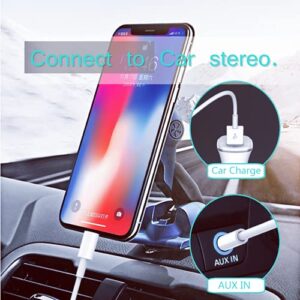 [Upgraded] Aux Cord for iPhone, Lightning to 3.5mm Aux Cord 2in1 Audio Charging Cable Compatible with iPhone 13 12 11 XS XR X iPad All iOS Version, Supports Car Stereo/Speakers/Headphone 3.94Ft