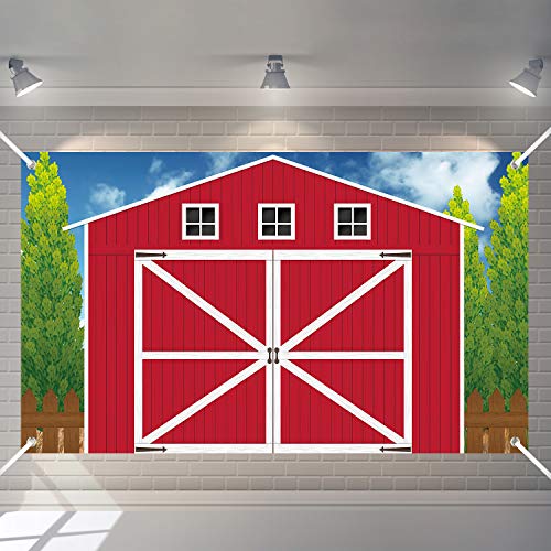 Chiazllta Barn Door Backdrop Farm Theme Baby Shower Decorations Party Accessory Farm Animals Party Background for Fam Birthday Baby Shower Party Decoration Supplies