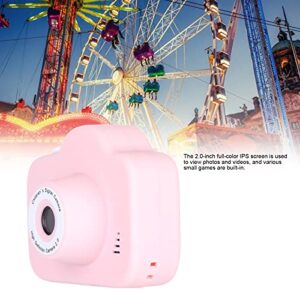 ciciglow Children's Digital Camera,1080P Video Camera,Front and Rear Dual Cameras,2.0 Inch Full Color IPS Screen,Compact and Easy to Carry,USB Mini Educational Toys(Pink)