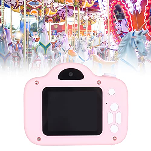 ciciglow Children's Digital Camera,1080P Video Camera,Front and Rear Dual Cameras,2.0 Inch Full Color IPS Screen,Compact and Easy to Carry,USB Mini Educational Toys(Pink)