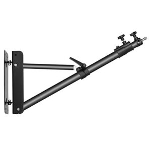 Neewer Wall Mounting Boom Arm with Triangle Base for Photography Studio Video Strobe Light Monolight Softbox Umbrella Reflector, 180 Degree Rotation, Max Length 66.5 inches/169centimeters (Black)