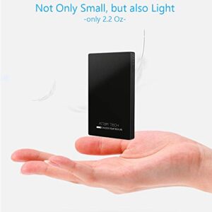 Attom Tech USB Output Super Slim Power Bank Ultra Thin 3000mAh Portable Charger, Micro USB and USB-C Dual Input Ports Mini External Phone Battery Pack Small Emergency Phone Power Backup (Black)