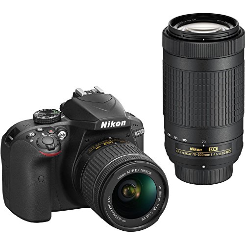 Nikon D3400 DSLR Camera (Black) w/ 18-55mm & 70-300mm Lens + 2 X 32GB Card + Deluxe Photo Bundle