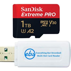 SanDisk 1TB Extreme Pro Class 10 Micro SD Card for Samsung Phone Works with Galaxy Note 20 Ultra 5G, Note20 Ultra, Note 10+, Note10 Plus 5G Bundle with (1) Everything But Stromboli Memory Card Reader