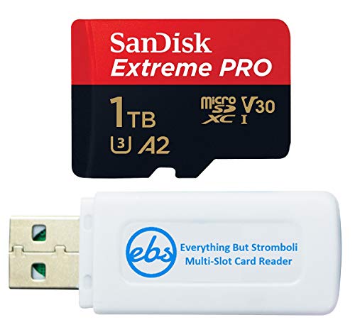 SanDisk 1TB Extreme Pro Class 10 Micro SD Card for Samsung Phone Works with Galaxy Note 20 Ultra 5G, Note20 Ultra, Note 10+, Note10 Plus 5G Bundle with (1) Everything But Stromboli Memory Card Reader