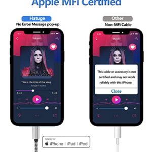iPhone to 3.5mm Car Stereo AUX Cable, Apple MFi Certified Lightning Audio Cord for iPhone 13 Mini Pro Max 12 11 Pro Max X XR 8 7 6 5 SE iPad iPod to Home Stereo/Speaker, 3.3FT