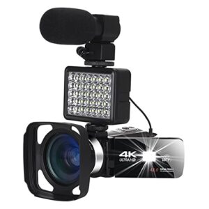 camera 4k video camera 48mp 18x digital zoom camera for vlogging 10 reflectors 3.0 degrees video camera digital camera (size : with 8g, color : blue)