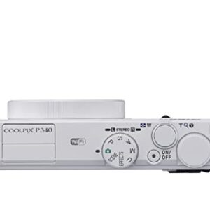 Nikon Coolpix P340 12.2 Mp Wi-fi Cmos Digital Camera with 5x Zoom Nikkor Lens and Full Hd 1080p Video (White) (Renewed)