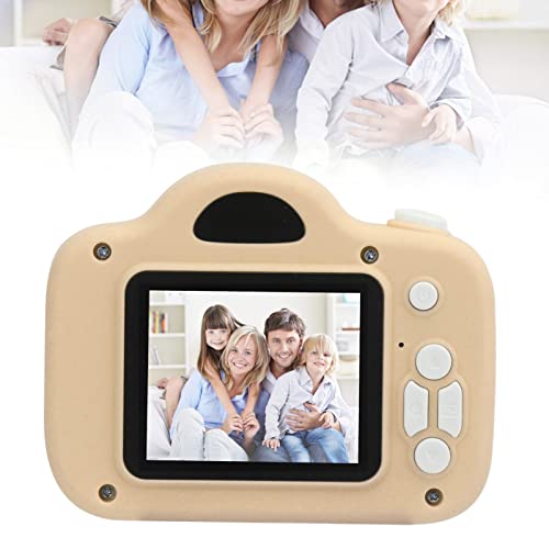 Shanrya Child Camera, 15 Filters Cartoon Mini Camera Puzzle Games One Key Video Recording for Kids(Light Yellow)