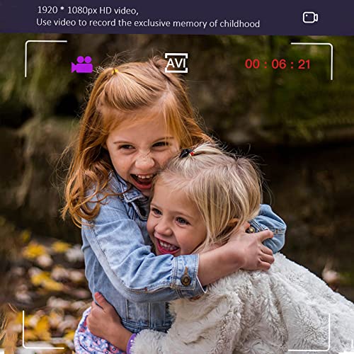 Shanrya Child Camera, 15 Filters Cartoon Mini Camera Puzzle Games One Key Video Recording for Kids(Light Yellow)