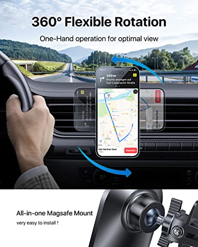 andobil Newest Magnetic Car Phone Mount Pro [Strongest Magnet, Big Phone Friendly] Ultra Stable MagSafe Car Vent Mount, Magnetic Phone Holder Car Fit for iPhone 14 13 12 Pro Max Android Samsung S23