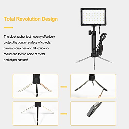 EMART Dimmable Photography Lighting Kit 11 Brightness, Continuous Portable 60 LED Video Light, Tabletop/Low-Angle Shooting, for Game Streams, Conference Zoom, YouTube with 4 Color Filters - 2 Packs