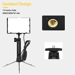 EMART Dimmable Photography Lighting Kit 11 Brightness, Continuous Portable 60 LED Video Light, Tabletop/Low-Angle Shooting, for Game Streams, Conference Zoom, YouTube with 4 Color Filters - 2 Packs
