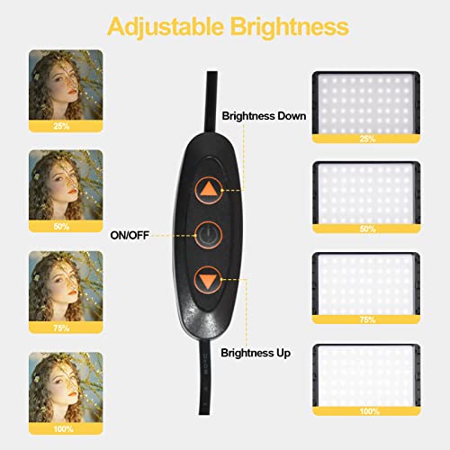 EMART Dimmable Photography Lighting Kit 11 Brightness, Continuous Portable 60 LED Video Light, Tabletop/Low-Angle Shooting, for Game Streams, Conference Zoom, YouTube with 4 Color Filters - 2 Packs