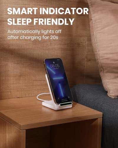 Wireless Charger, Wireless Charging Stand for iPhone 14/13/12 Pro Max/Pro/Mini, SE 11 X XR XS MAX 8 Plus, Wireless Phone Charger for Samsung S22/S21/S20/S10/S9+/Ultra, Note 20/10/9/8 (No AC Adapter)