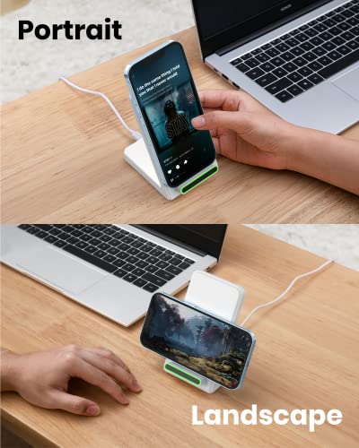 Wireless Charger, Wireless Charging Stand for iPhone 14/13/12 Pro Max/Pro/Mini, SE 11 X XR XS MAX 8 Plus, Wireless Phone Charger for Samsung S22/S21/S20/S10/S9+/Ultra, Note 20/10/9/8 (No AC Adapter)