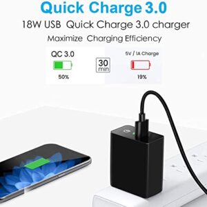 18W Quick Charge 3.0 Phone Charger for Moto G Power/G Stylus 2021,G Fast,G Play,G7 Play,Motorola One 5G Ace/Fusion+/Edge Plus,Z4,G9 G10 G30 G50 G100,Wall Charging Adapter/Block/Plug+5.5 FT Usb C Cable
