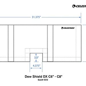 Celestron – Deluxe Telescope Dew Shield – Flexible Dew Prevention – Fits 6" and 8” Schmidt Cassegrain and EdgeHD telescopes