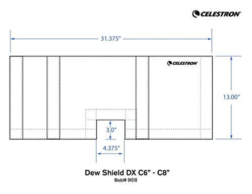 Celestron – Deluxe Telescope Dew Shield – Flexible Dew Prevention – Fits 6" and 8” Schmidt Cassegrain and EdgeHD telescopes