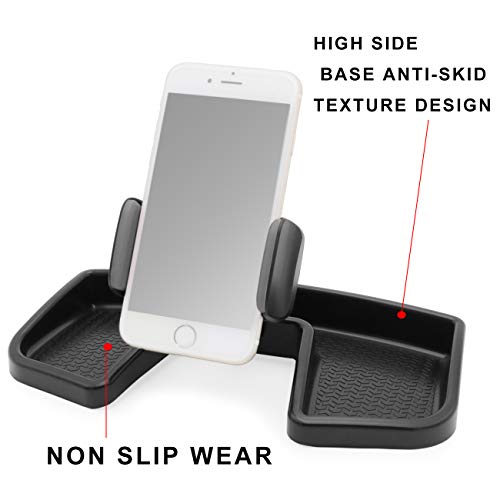 Camoo for Jeep Renegade Phone & GPS Car Holder 360 Degree Rotation with Organizer Storage Adjustable Auto Mobile Holder Stand Kit Fits Jeep Renegade 2015-2021 (Black