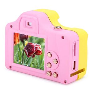 salaty video camera, mini portable multifunction children camera, for electronic gifts children gifts(pink yellow)