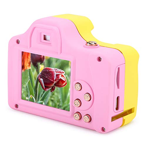 Salaty Video Camera, Mini Portable Multifunction Children Camera, for Electronic Gifts Children Gifts(Pink Yellow)