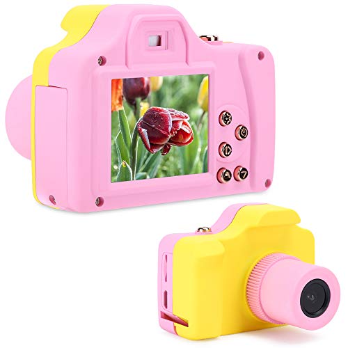 Salaty Video Camera, Mini Portable Multifunction Children Camera, for Electronic Gifts Children Gifts(Pink Yellow)