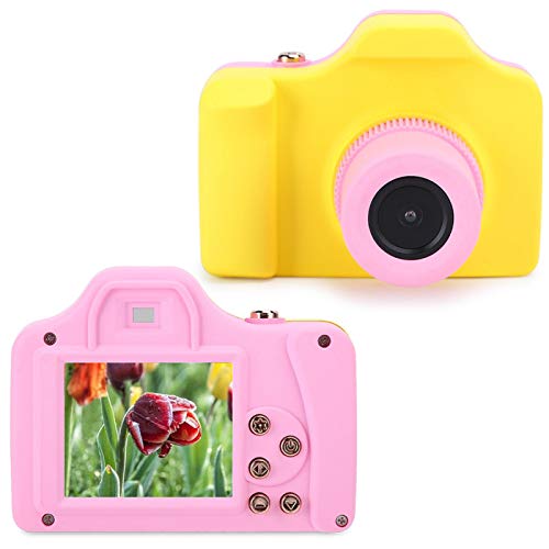 Salaty Video Camera, Mini Portable Multifunction Children Camera, for Electronic Gifts Children Gifts(Pink Yellow)